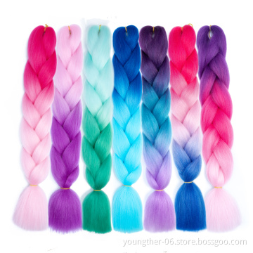 Luminous Ombre Two Tone Jumbo High Temperature Fiber Synthetic Marley Hair Braid Box Braiding Hair